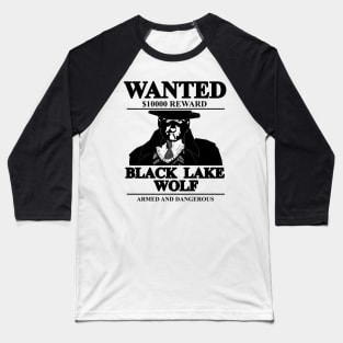 White Night - Black Lake Wolf Baseball T-Shirt